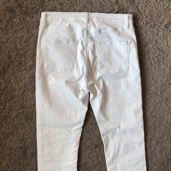 Brockenbow Reina Skinny Cropped High Waist Krystal White Studded Jeans 29 - Picture 9 of 14